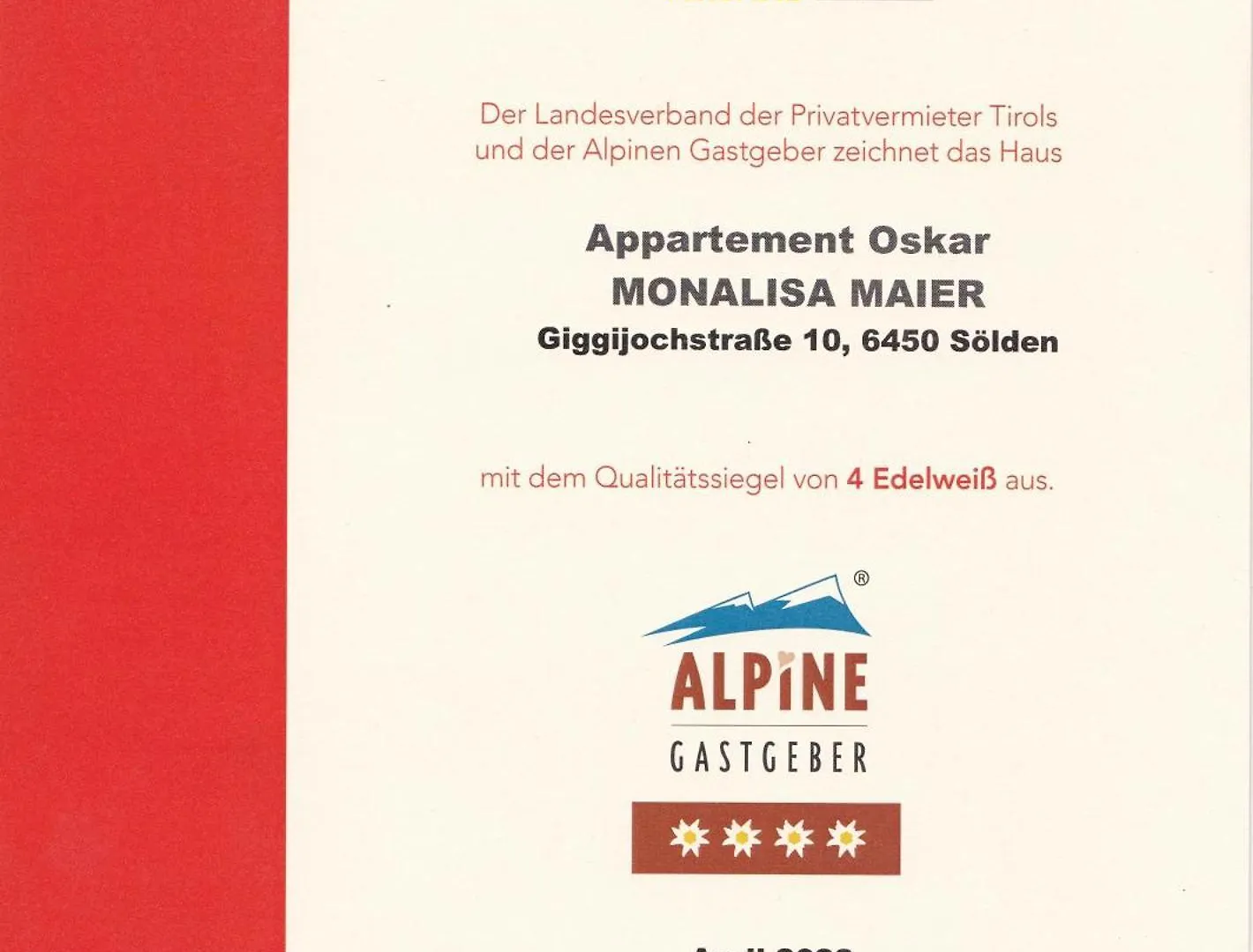 Appartement Oskar Soelden Apartment Solden